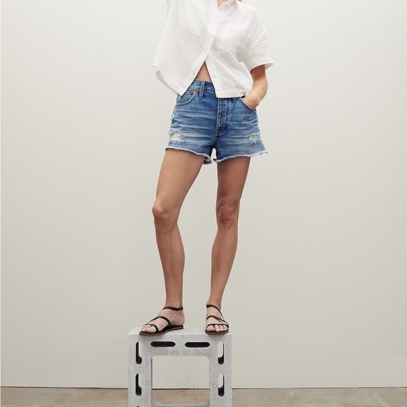 Madewell Relaxed Denim Shorts in Homecrest Wash: Ripped Edition - Picture 12 of 12